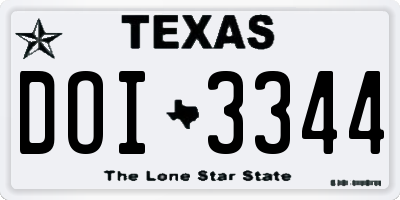 TX license plate DOI3344