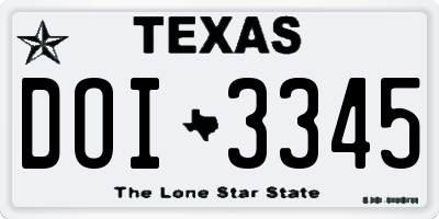 TX license plate DOI3345