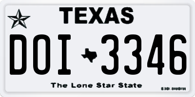 TX license plate DOI3346
