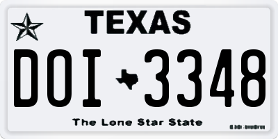 TX license plate DOI3348
