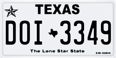 TX license plate DOI3349