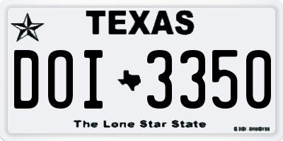 TX license plate DOI3350