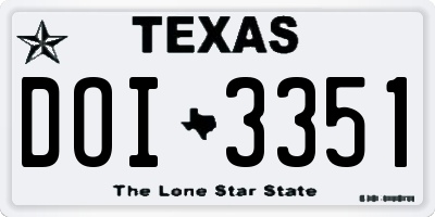 TX license plate DOI3351