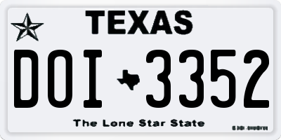 TX license plate DOI3352