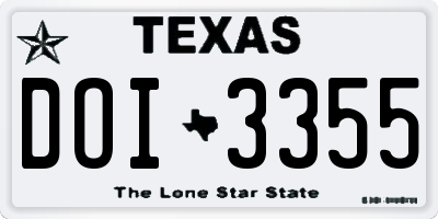 TX license plate DOI3355