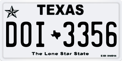 TX license plate DOI3356