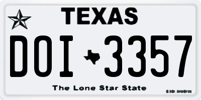 TX license plate DOI3357