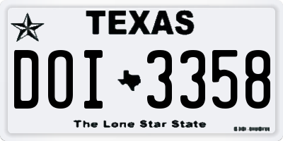 TX license plate DOI3358