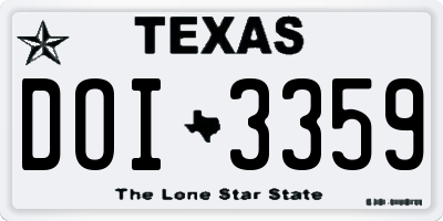 TX license plate DOI3359