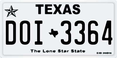 TX license plate DOI3364