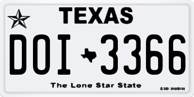 TX license plate DOI3366