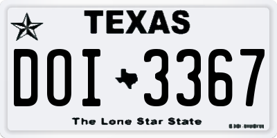 TX license plate DOI3367