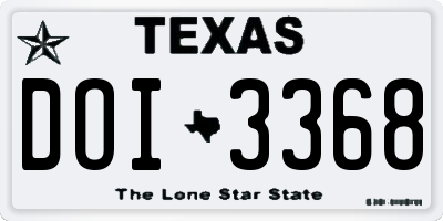 TX license plate DOI3368