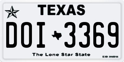 TX license plate DOI3369