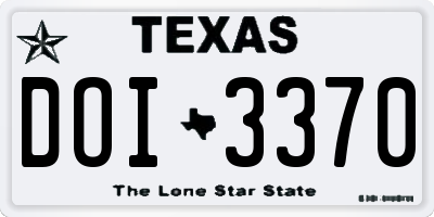 TX license plate DOI3370