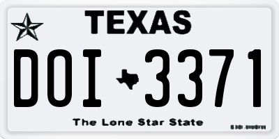 TX license plate DOI3371