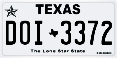 TX license plate DOI3372