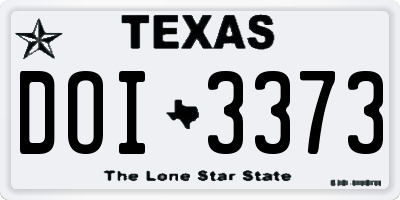 TX license plate DOI3373