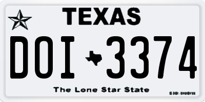 TX license plate DOI3374