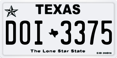 TX license plate DOI3375