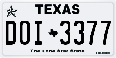 TX license plate DOI3377