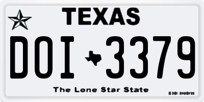 TX license plate DOI3379