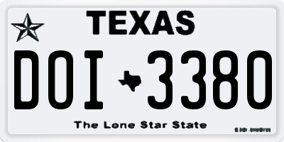 TX license plate DOI3380