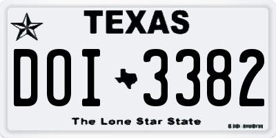 TX license plate DOI3382