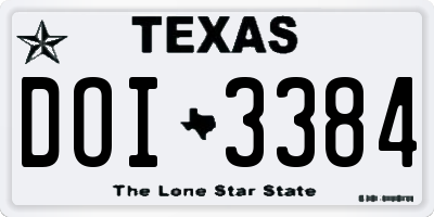 TX license plate DOI3384