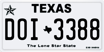 TX license plate DOI3388