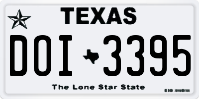 TX license plate DOI3395