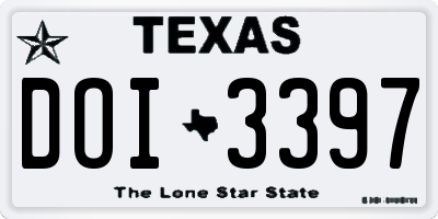 TX license plate DOI3397