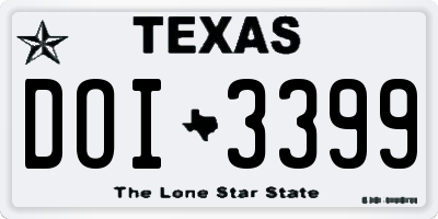 TX license plate DOI3399