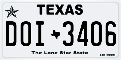 TX license plate DOI3406