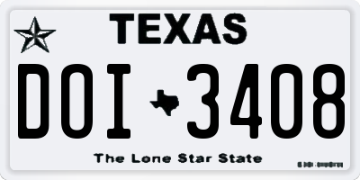 TX license plate DOI3408