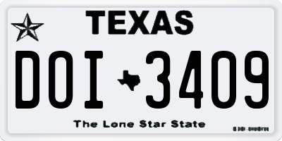 TX license plate DOI3409