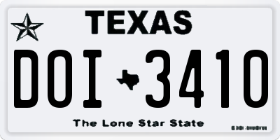 TX license plate DOI3410