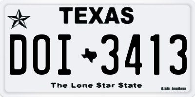 TX license plate DOI3413