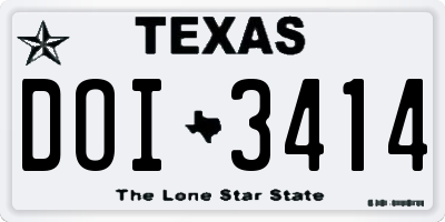 TX license plate DOI3414