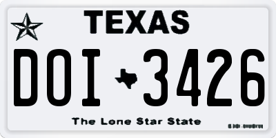 TX license plate DOI3426