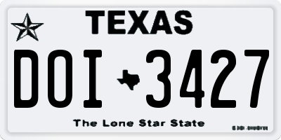 TX license plate DOI3427