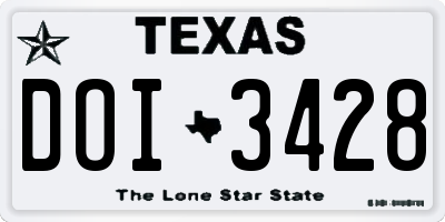 TX license plate DOI3428