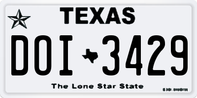 TX license plate DOI3429
