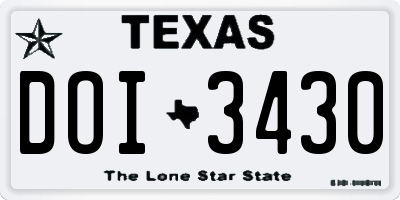 TX license plate DOI3430