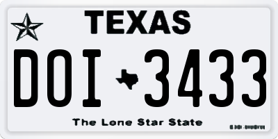 TX license plate DOI3433