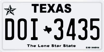 TX license plate DOI3435