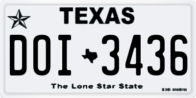 TX license plate DOI3436