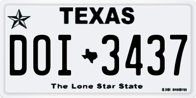 TX license plate DOI3437