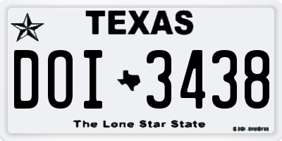 TX license plate DOI3438