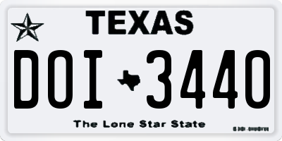 TX license plate DOI3440
